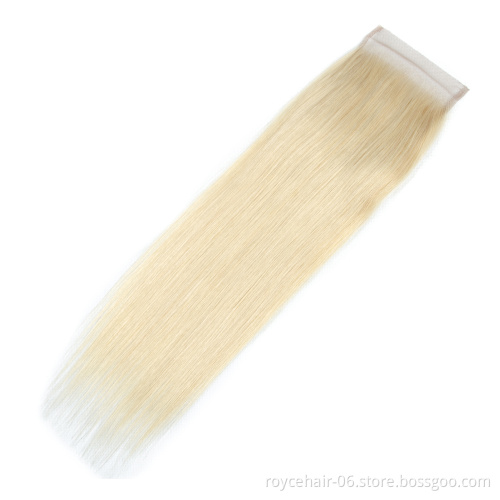 Wholesale 613 Blond 4*4 Lace Closure, Brazilian Body Wave Virgin Remy Human Hair Lace Closure